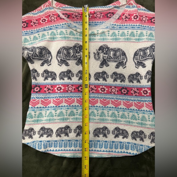 Pink and Blue Patterned Knit Top - Picture 2 of 6